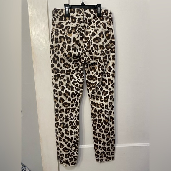 MOTHER High-Waist Looker Ankle Fray Leopard Skinny Jeans in Touch of Tiger 24 - Picture 2 of 10